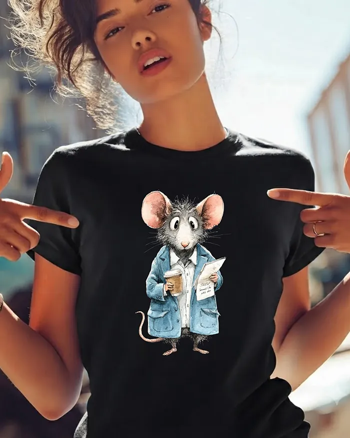 Hand-drawn rat t-shirt β Business Rat Tee β view 2