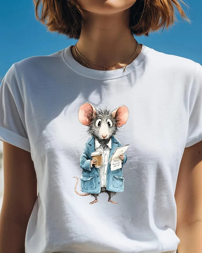 Hand-drawn rat t-shirt β Business Rat Tee β view 3