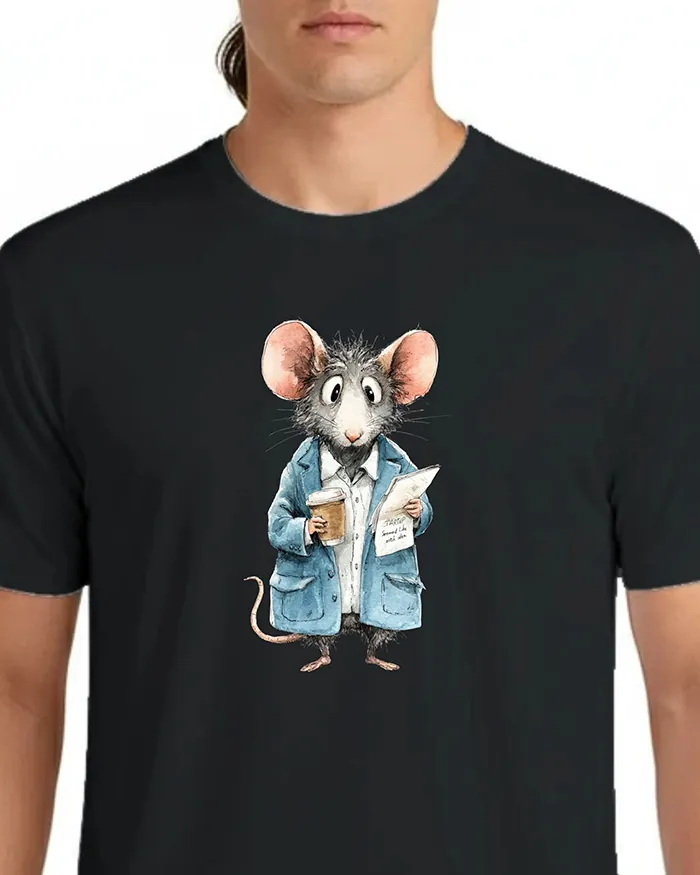 Hand-drawn rat t-shirt β Business Rat Tee β view 6