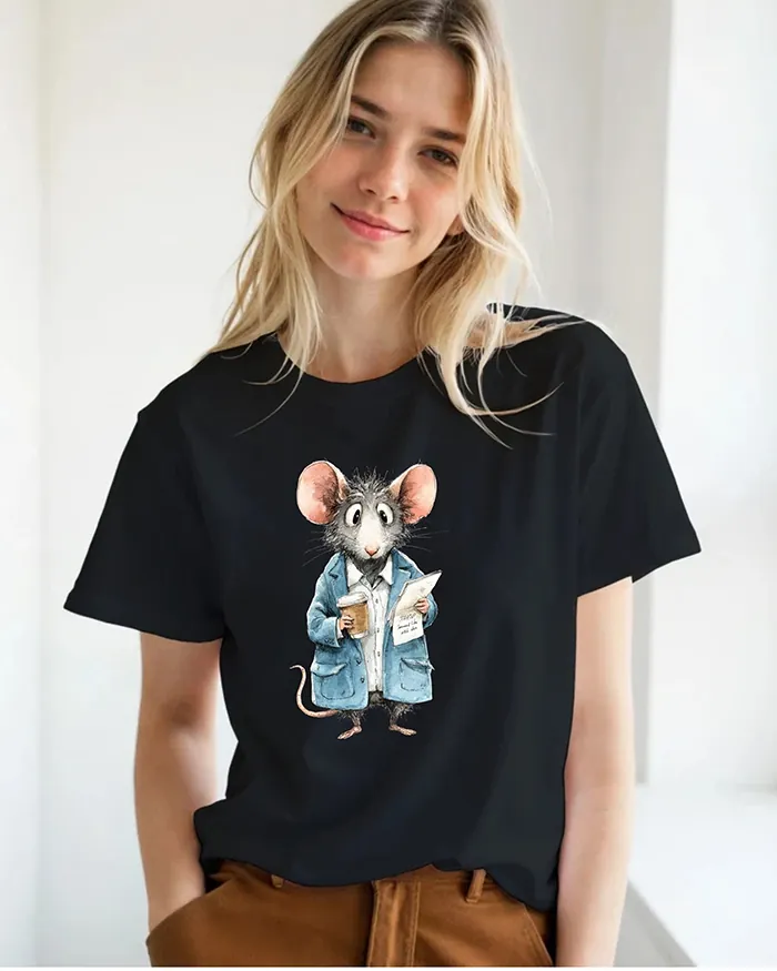 Hand-drawn rat t-shirt β Business Rat Tee β view 8