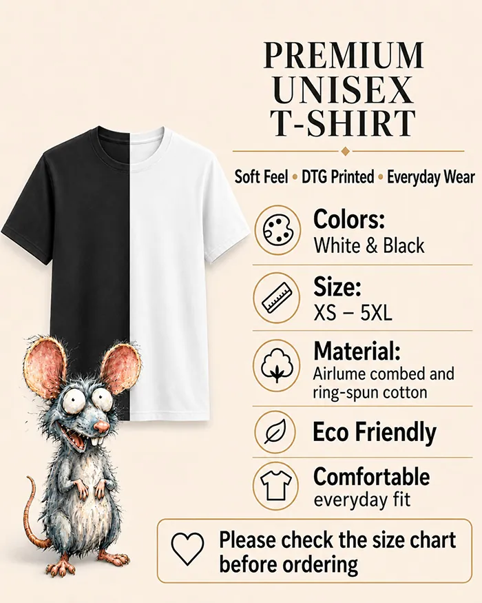 Hand-drawn rat t-shirt β Chess Rat Tee β view 12