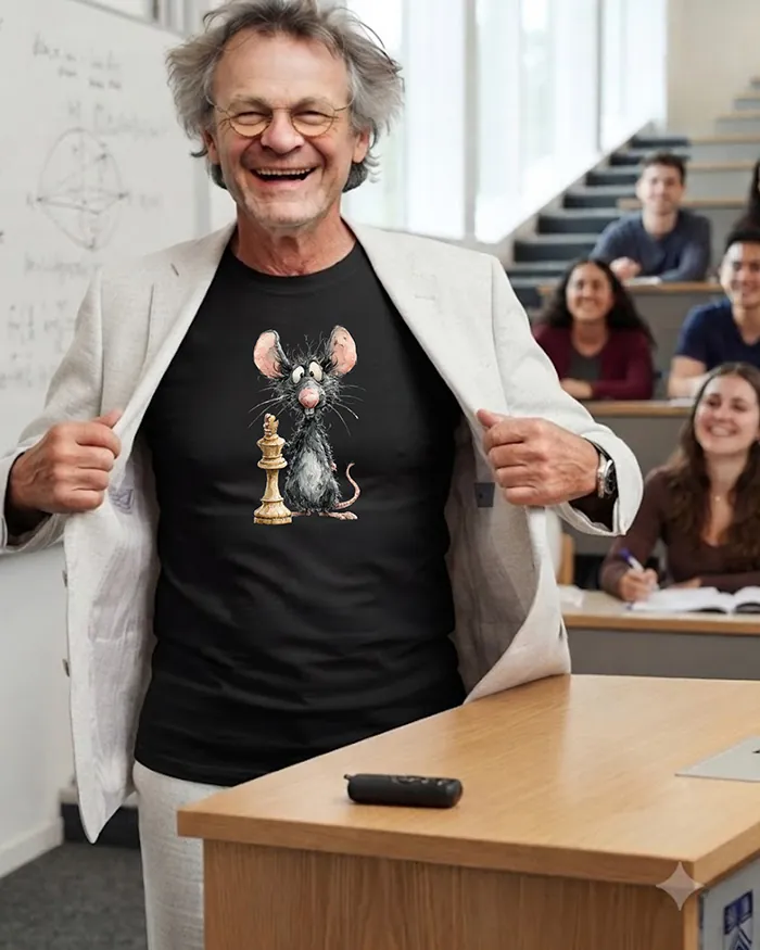 Hand-drawn rat t-shirt β Chess Rat Tee β view 4