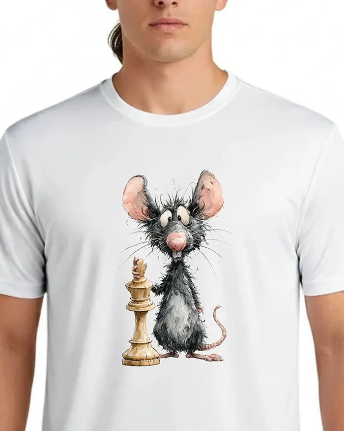 Hand-drawn rat t-shirt β Chess Rat Tee β view 5
