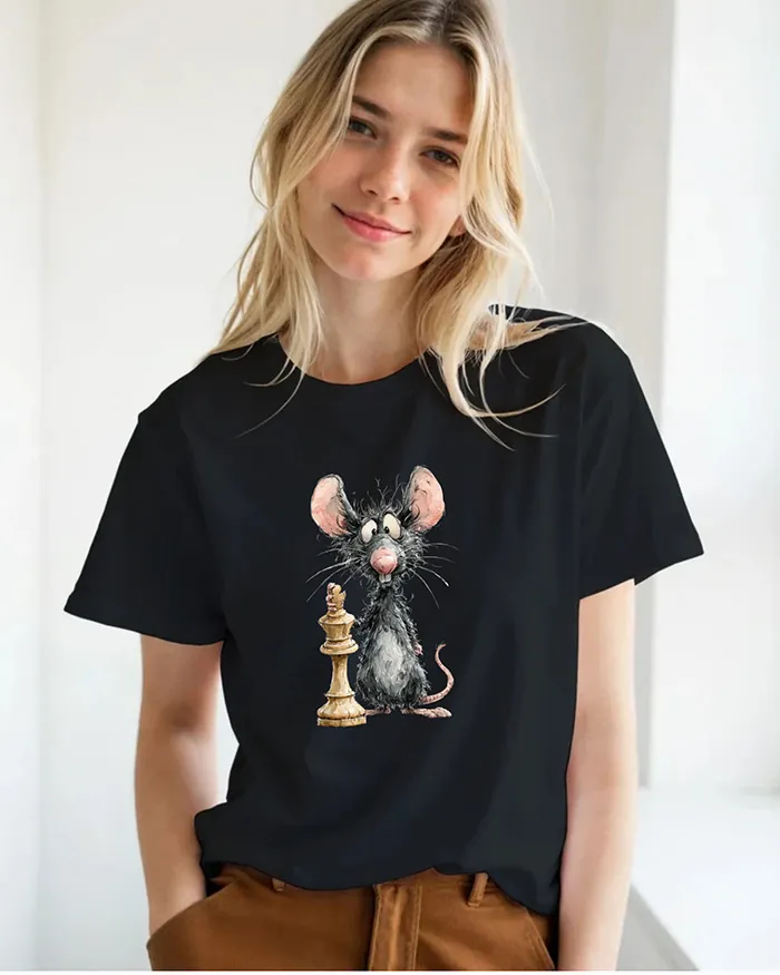 Hand-drawn rat t-shirt β Chess Rat Tee β view 7