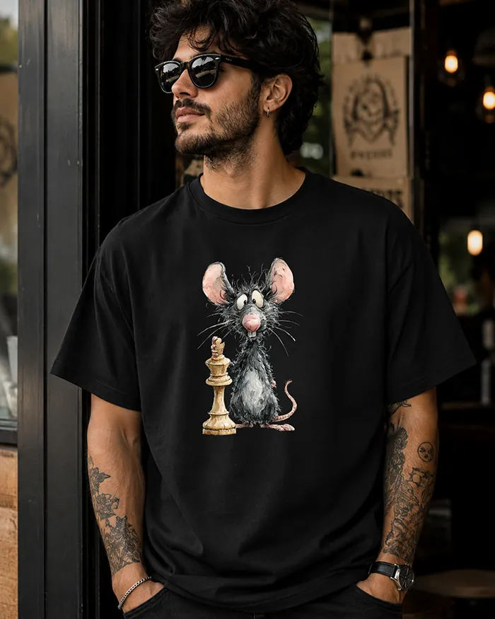 Hand-drawn rat t-shirt β Chess Rat Tee β view 9