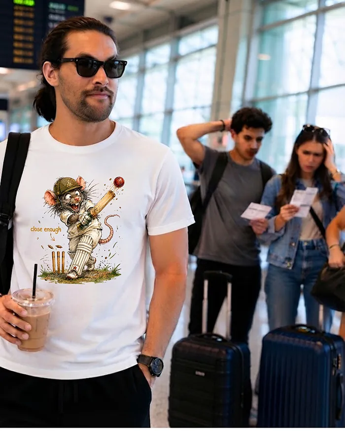 Hand-drawn rat t-shirt β "Close Enough" Cricket Rat Tee β view 9