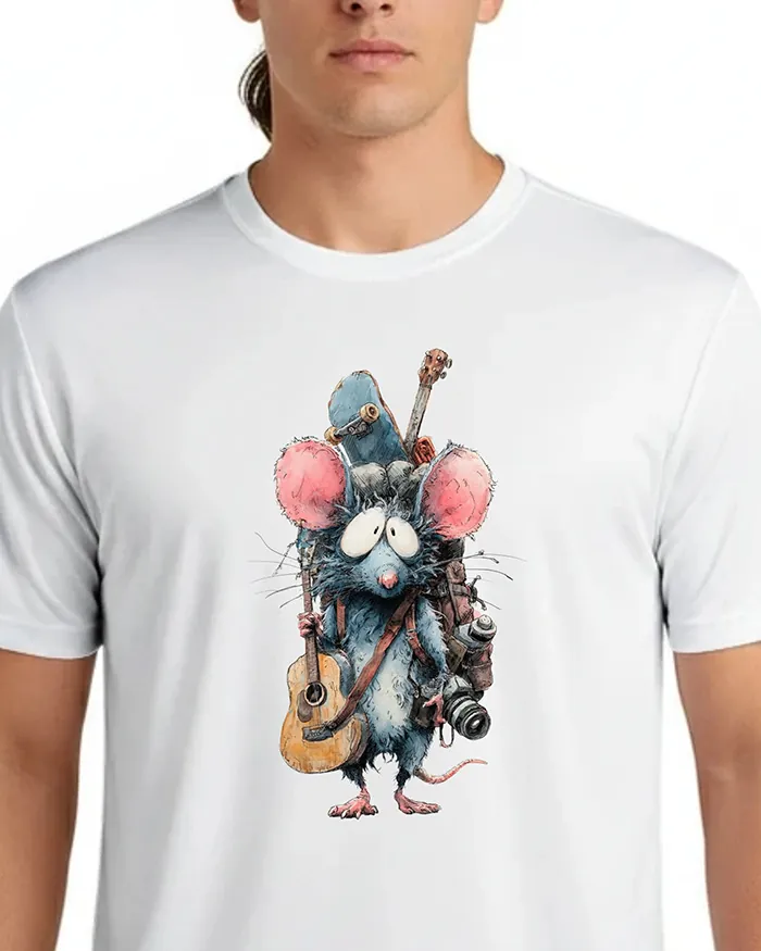 Hand-drawn rat t-shirt β Traveling Hobbies Rat Tee β view 5