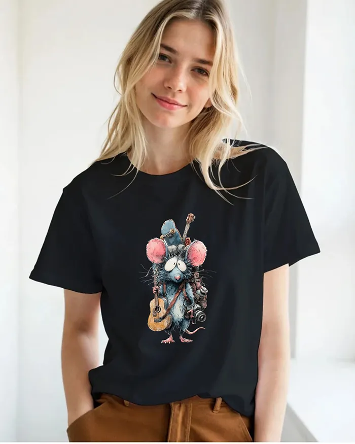 Hand-drawn rat t-shirt β Traveling Hobbies Rat Tee β view 8