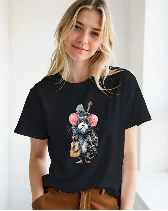 Hand-drawn rat t-shirt β Hobby Lover Rat Tee β view 8