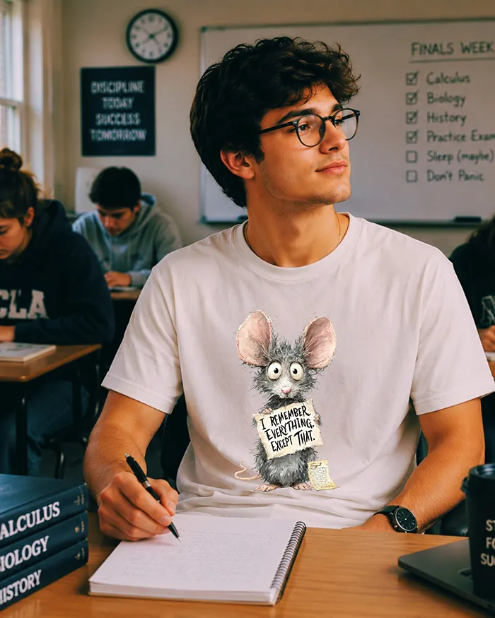 Hand-drawn rat t-shirt β "I Remember Everything. Except That." Rat Tee β view 8