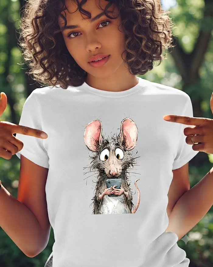 Hand-drawn rat t-shirt — Screen Addict Rat Tee — Silly Rat Collection