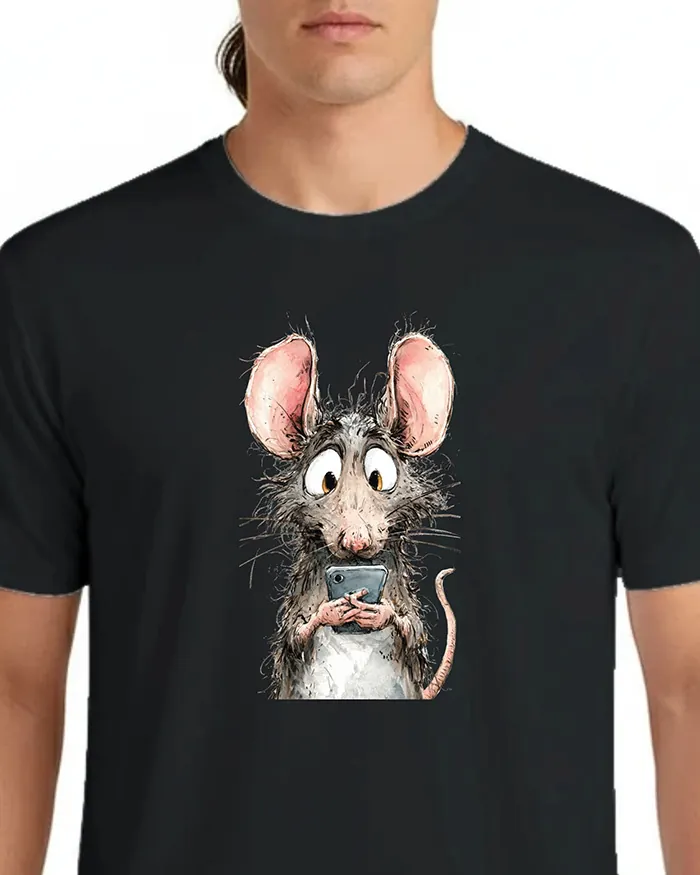 Hand-drawn rat t-shirt β Screen Addict Rat Tee β view 6