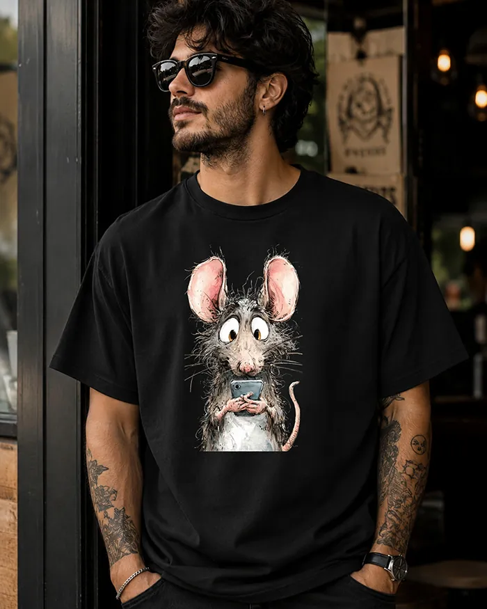 Hand-drawn rat t-shirt β Screen Addict Rat Tee β view 9