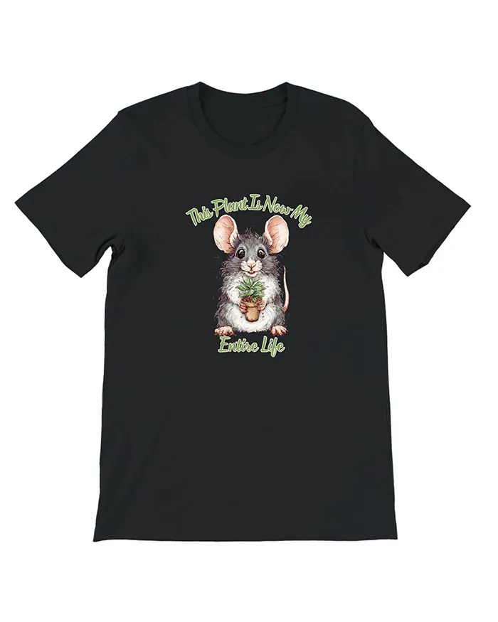 Hand-drawn rat t-shirt — "This Plant Is Now My Entire Life" Rat Tee — view 10