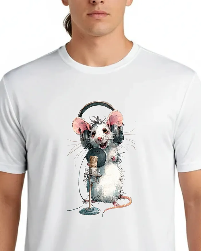 Hand-drawn rat t-shirt β Podcast Host Rat Tee β view 5