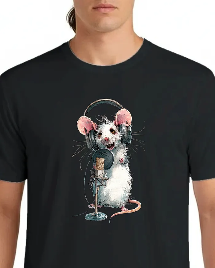 Hand-drawn rat t-shirt β Podcast Host Rat Tee β view 6