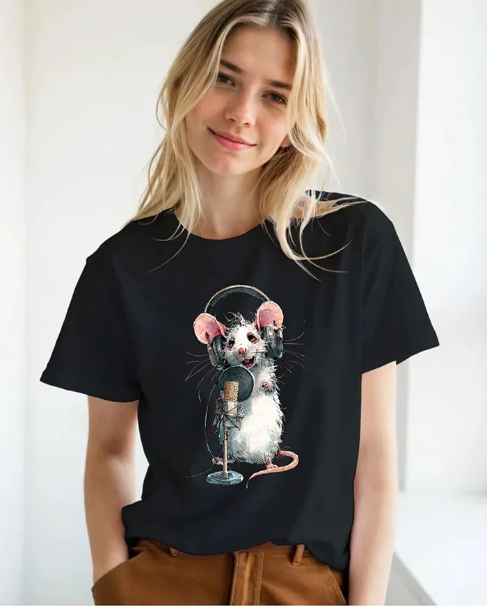 Hand-drawn rat t-shirt β Podcast Host Rat Tee β view 8