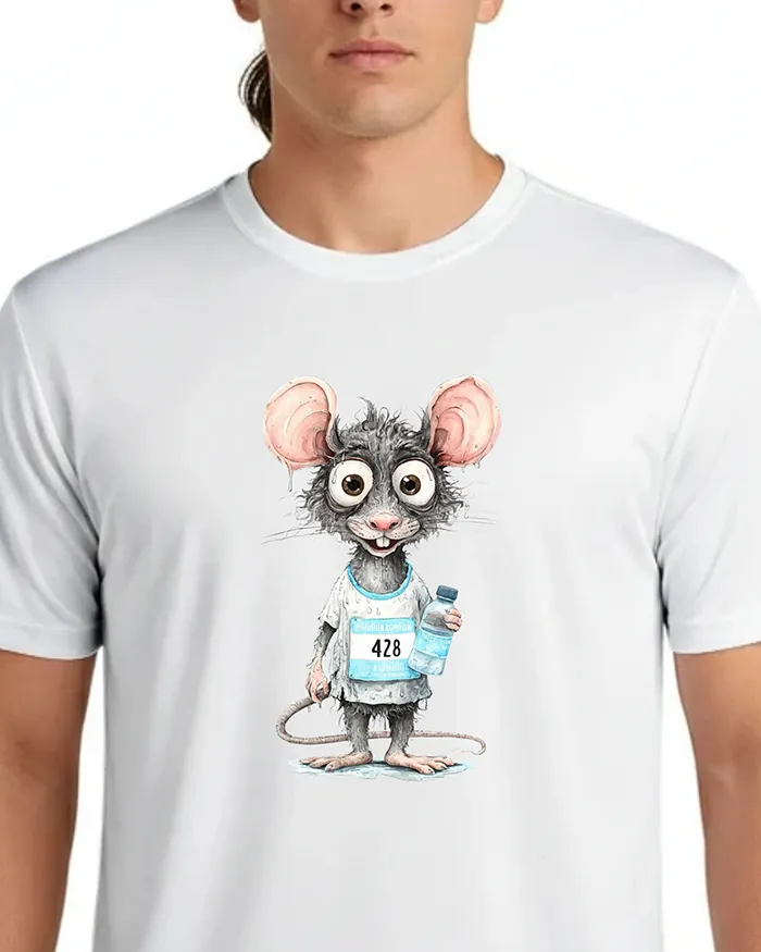 Hand-drawn rat t-shirt β Marathon Runner Rat Tee β view 5