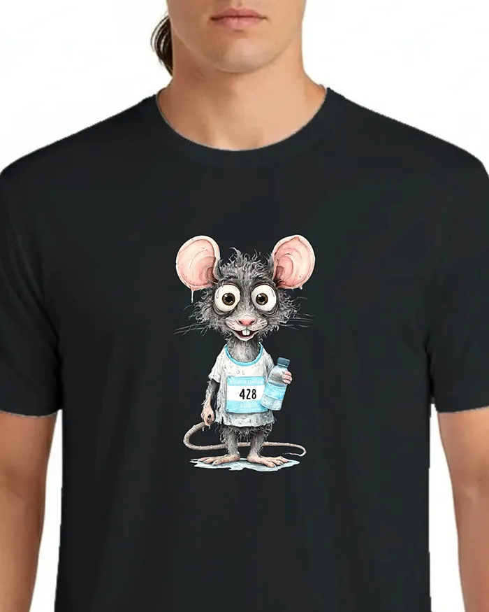 Hand-drawn rat t-shirt β Marathon Runner Rat Tee β view 6