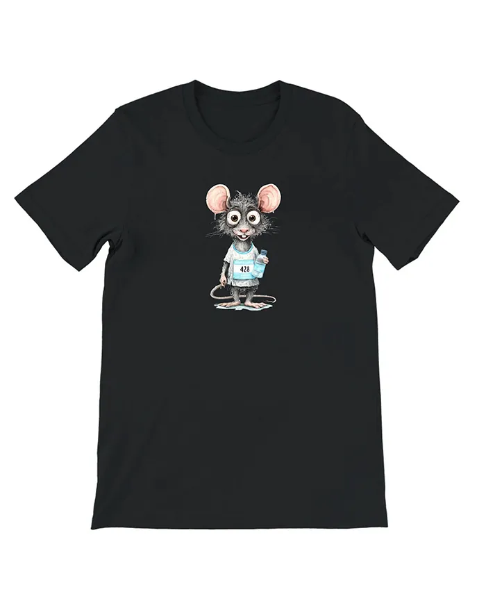 Hand-drawn rat t-shirt β Marathon Runner Rat Tee β view 7