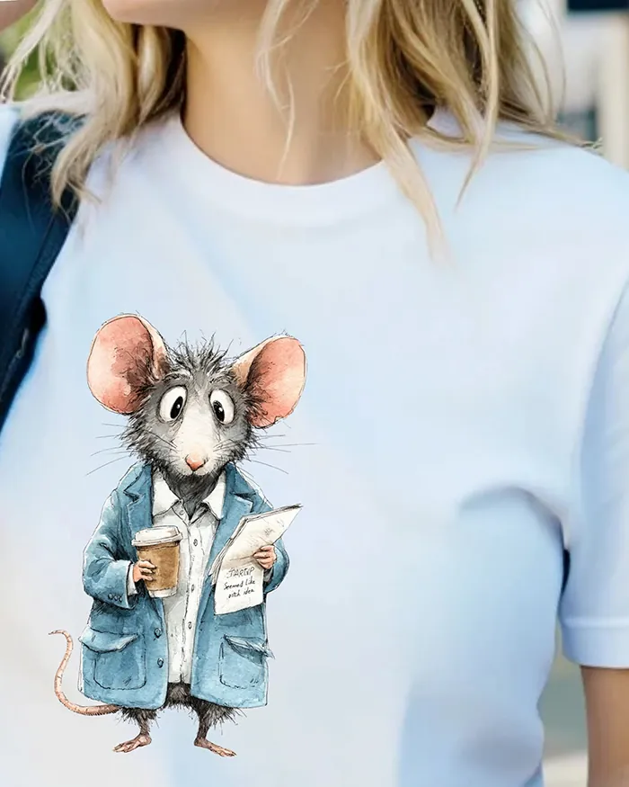 Hand-drawn rat t-shirt β "Running on Coffee. And Poor Decisions." Rat Tee β view 12