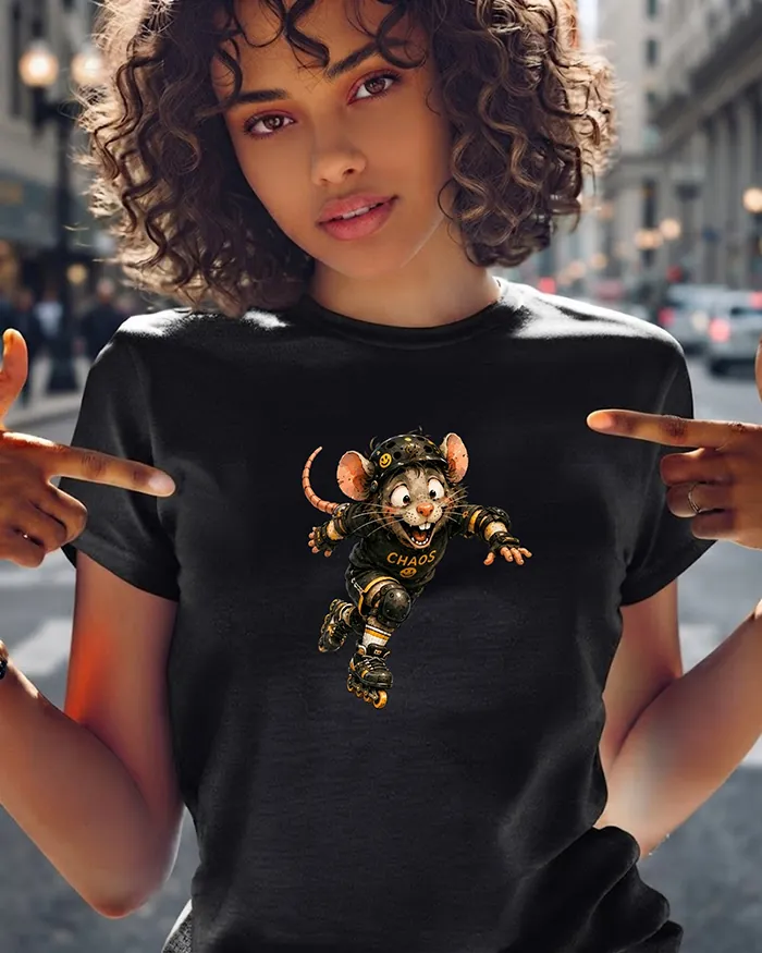 Hand-drawn rat t-shirt β Chaos Skater Rat Tee β view 2