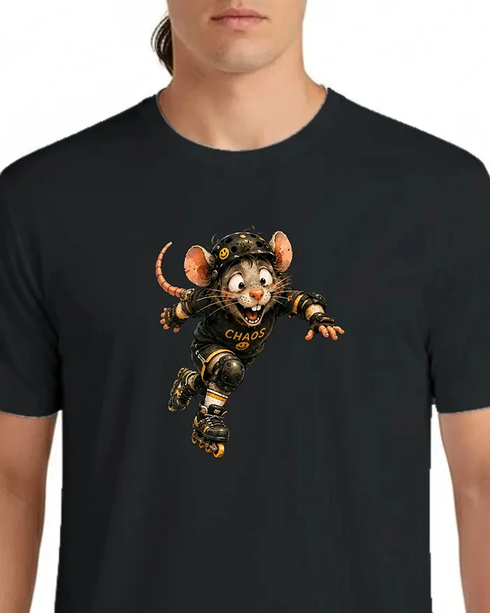 Hand-drawn rat t-shirt β Chaos Skater Rat Tee β view 5