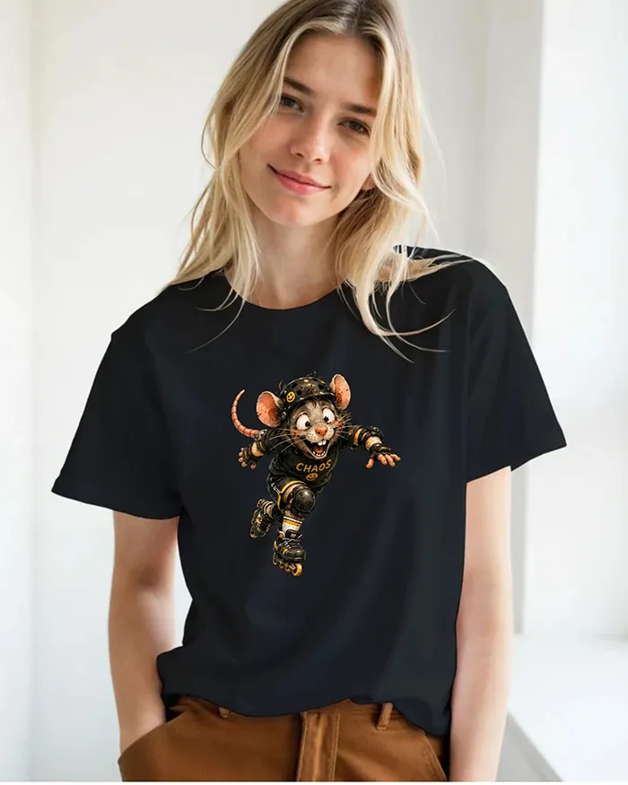 Hand-drawn rat t-shirt β Chaos Skater Rat Tee β view 6