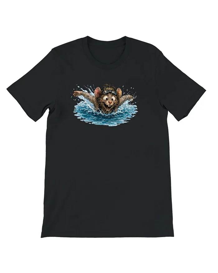 Hand-drawn rat t-shirt β Chaos Swimmer Rat Tee β view 9