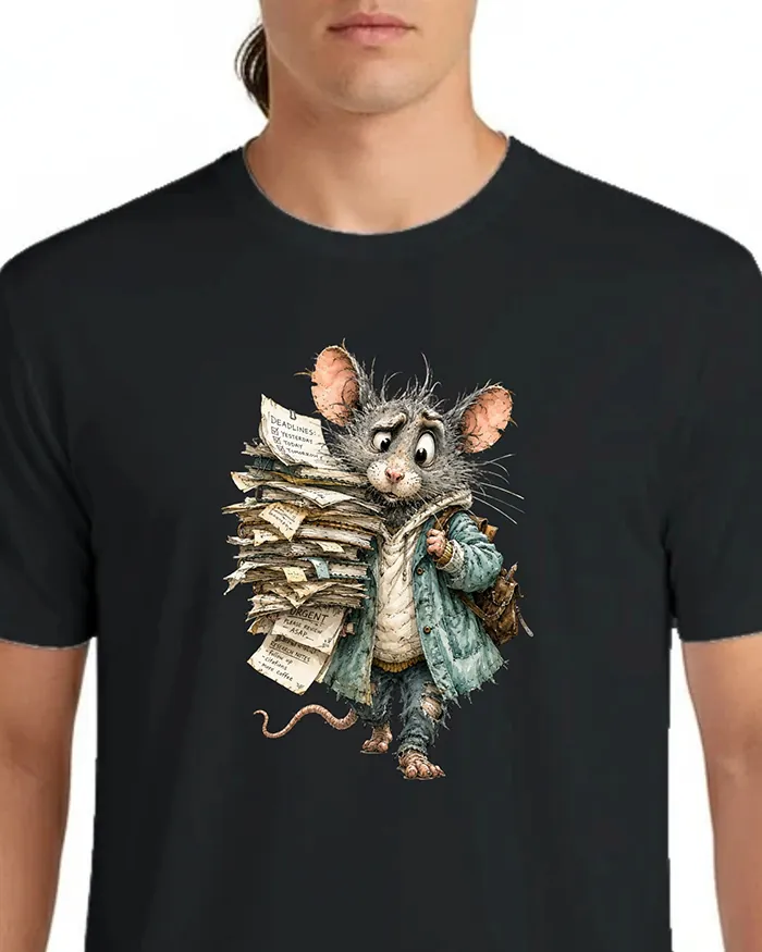 Hand-drawn rat t-shirt β Overworked Teacher Rat Tee β view 5
