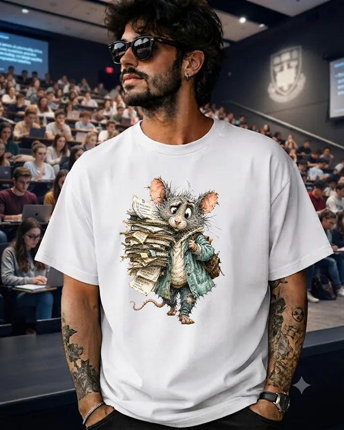 Hand-drawn rat t-shirt β Overworked Teacher Rat Tee β view 8