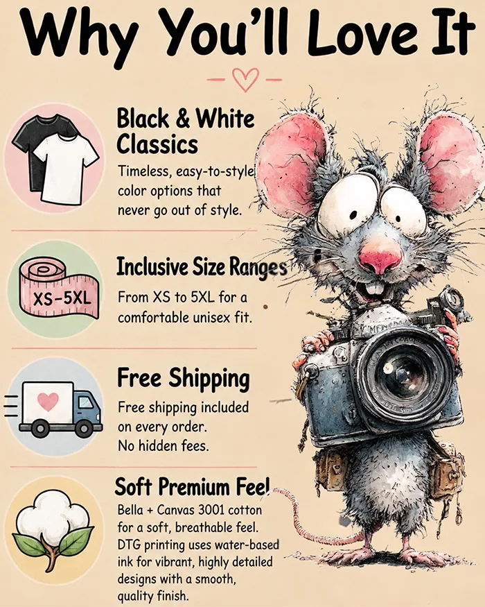 Hand-drawn rat t-shirt β "Tomorrow Will Be Different" Rat Tee β view 10
